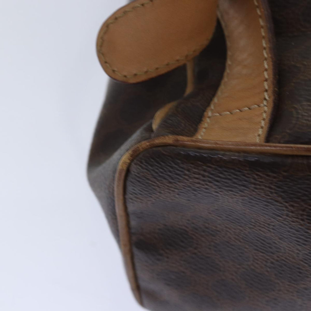 Celine Macadam Canvas Shoulder Bag PVC Leather Brown Auth bs15493