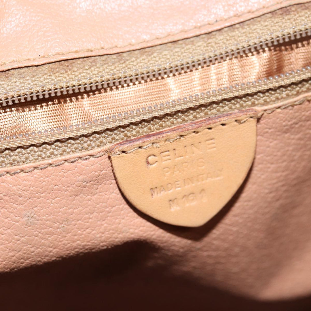Celine Macadam Canvas Shoulder Bag PVC Leather Brown Auth bs15493