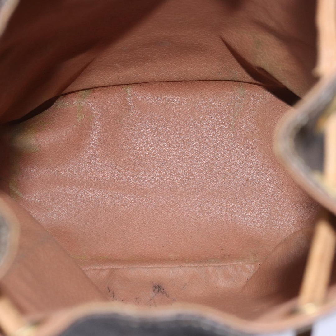 Celine Macadam Canvas Shoulder Bag PVC Leather Brown Auth bs15493