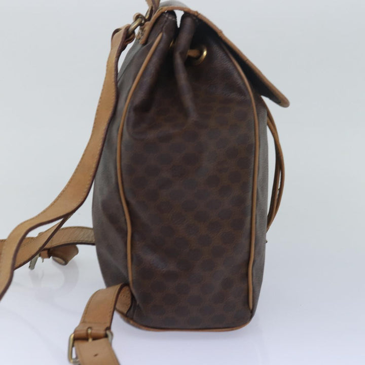 Celine Macadam Canvas Shoulder Bag PVC Leather Brown Auth bs15493