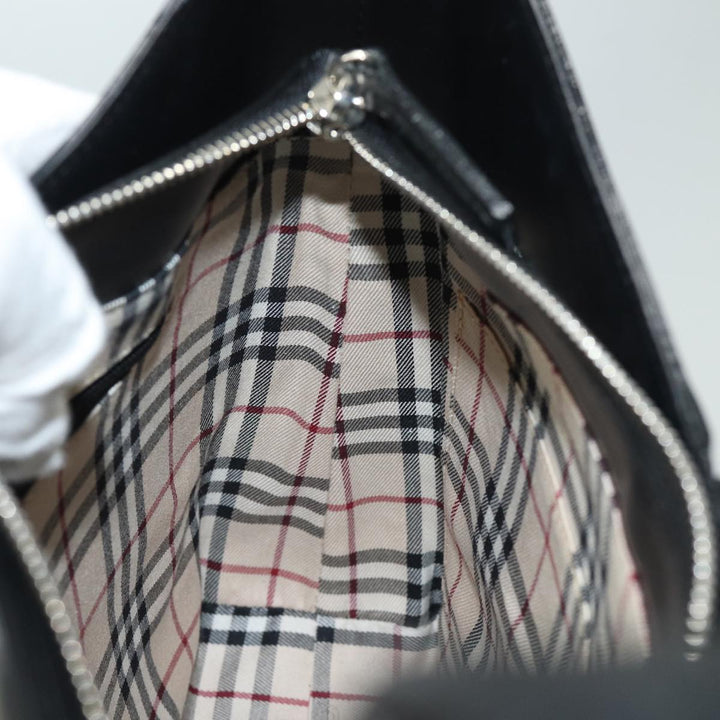 Burberry Shoulder Bag Leather Black Auth bs15614