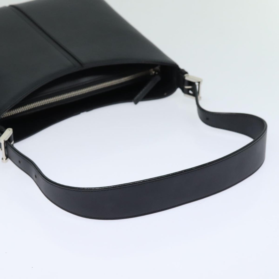 Burberry Shoulder Bag Leather Black Auth bs15614