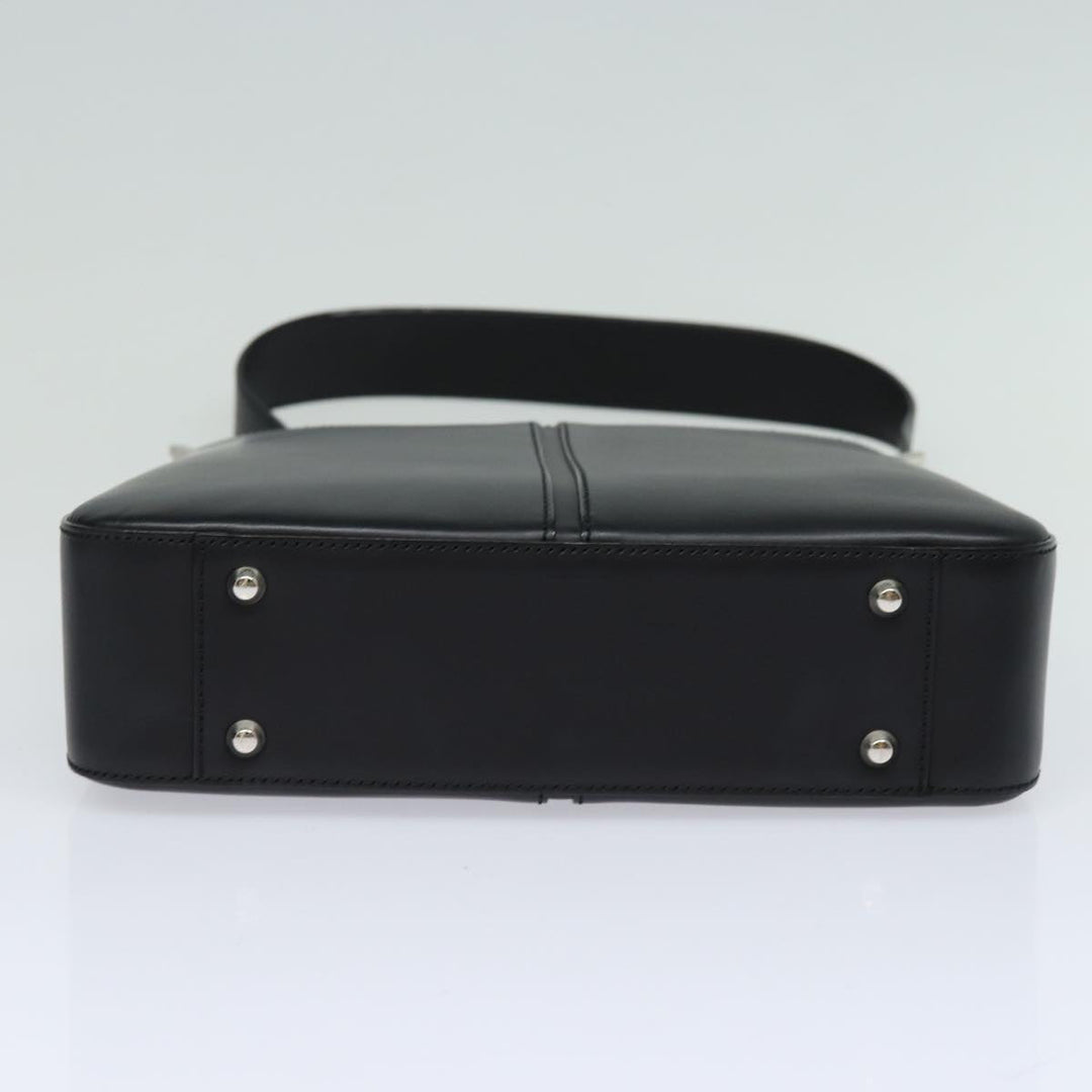 Burberry Shoulder Bag Leather Black Auth bs15614