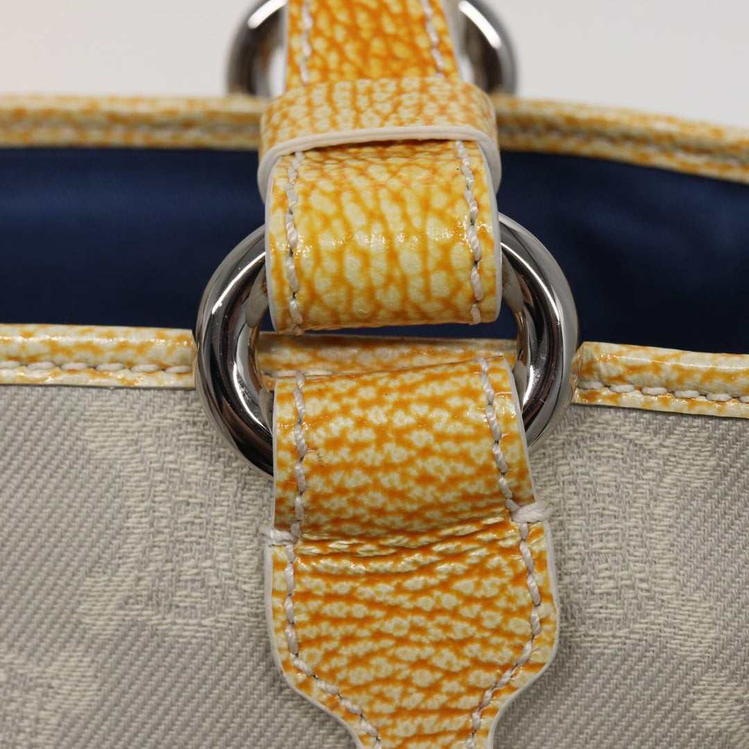 Celine Macadam Canvas Tote Bag Yellow Light Blue Auth bs15626