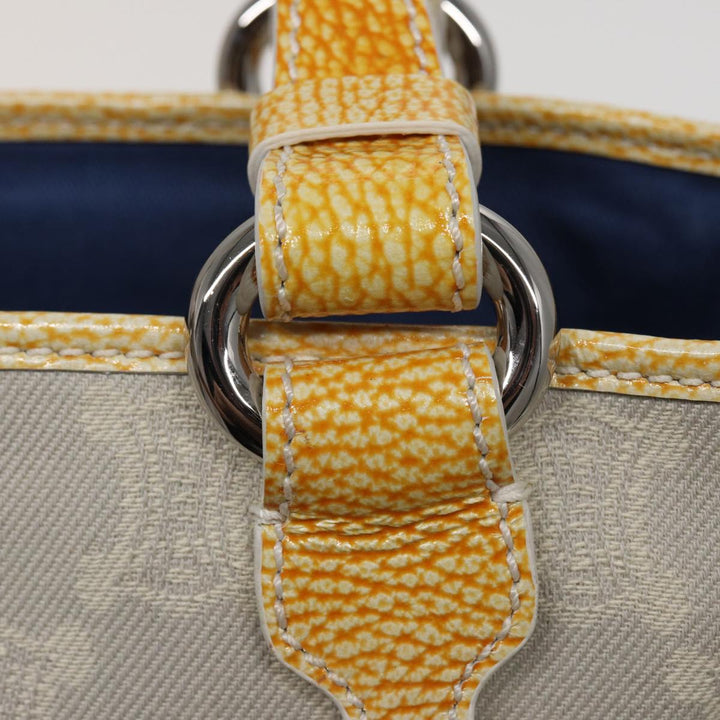 Celine Macadam Canvas Tote Bag Yellow Light Blue Auth bs15626