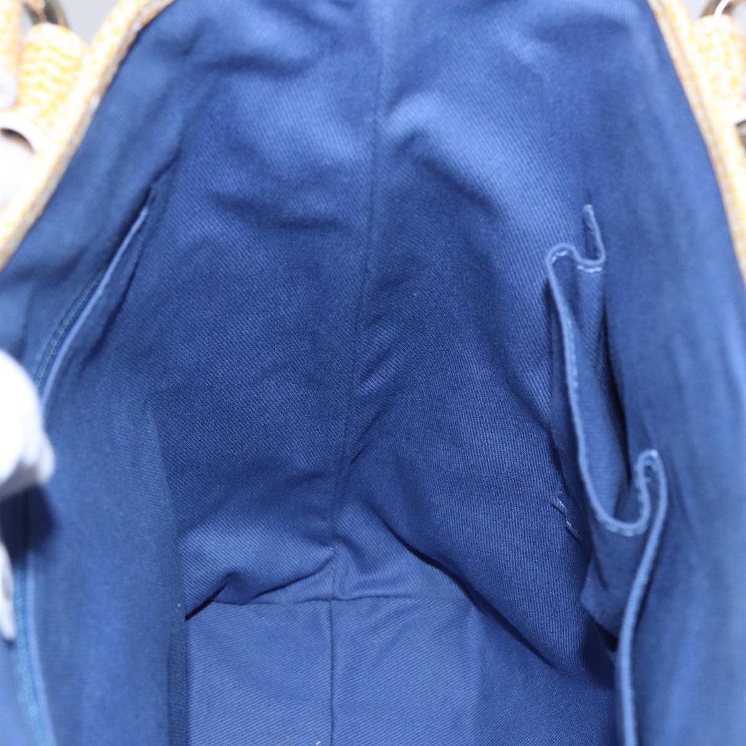 Celine Macadam Canvas Tote Bag Yellow Light Blue Auth bs15626