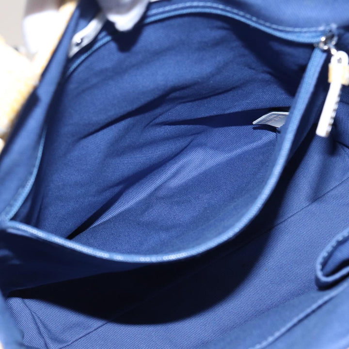 Celine Macadam Canvas Tote Bag Yellow Light Blue Auth bs15626
