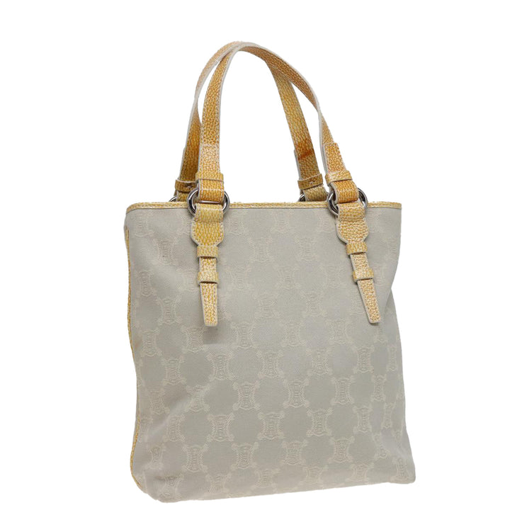 Celine Macadam Canvas Tote Bag Yellow Light Blue Auth bs15626