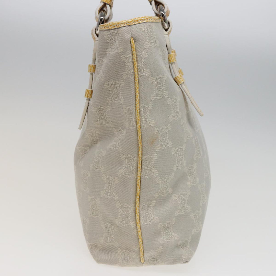 Celine Macadam Canvas Tote Bag Yellow Light Blue Auth bs15626