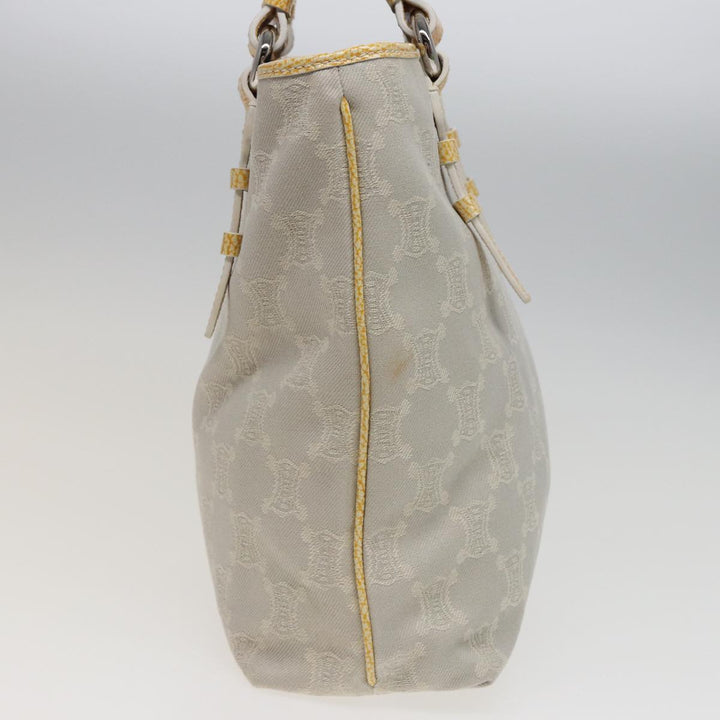 Celine Macadam Canvas Tote Bag Yellow Light Blue Auth bs15626