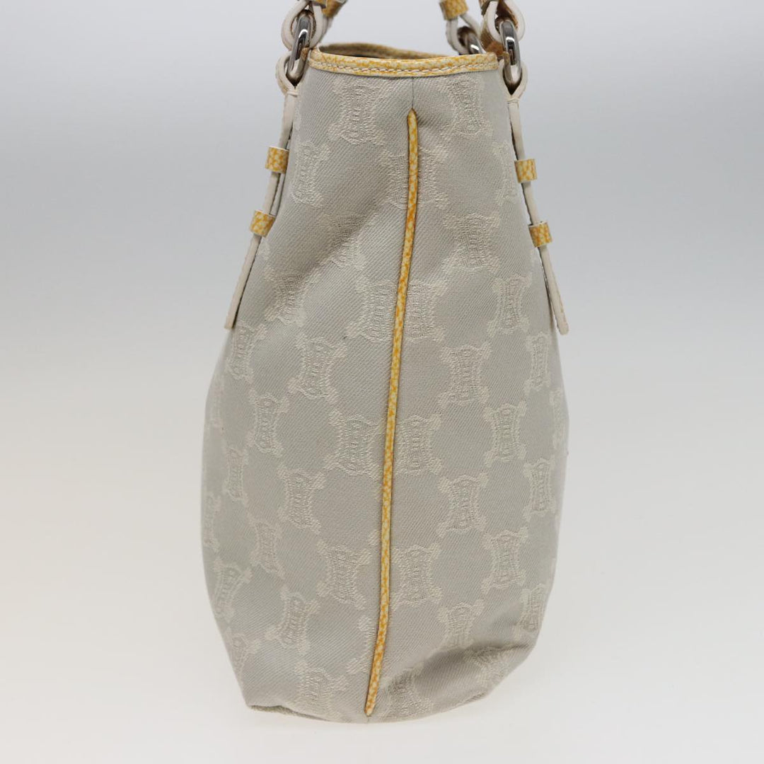 Celine Macadam Canvas Tote Bag Yellow Light Blue Auth bs15626