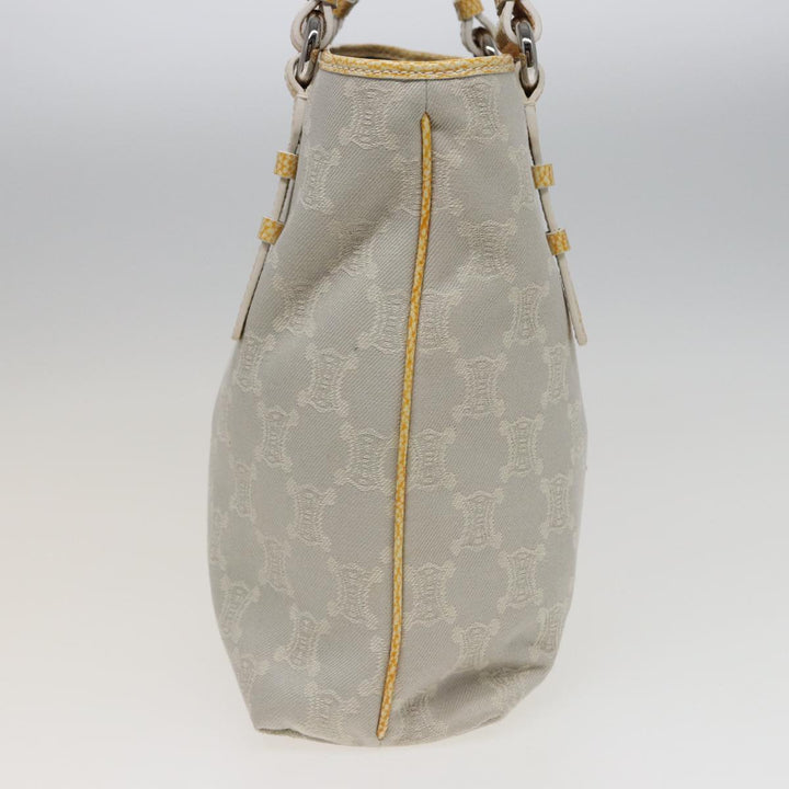 Celine Macadam Canvas Tote Bag Yellow Light Blue Auth bs15626