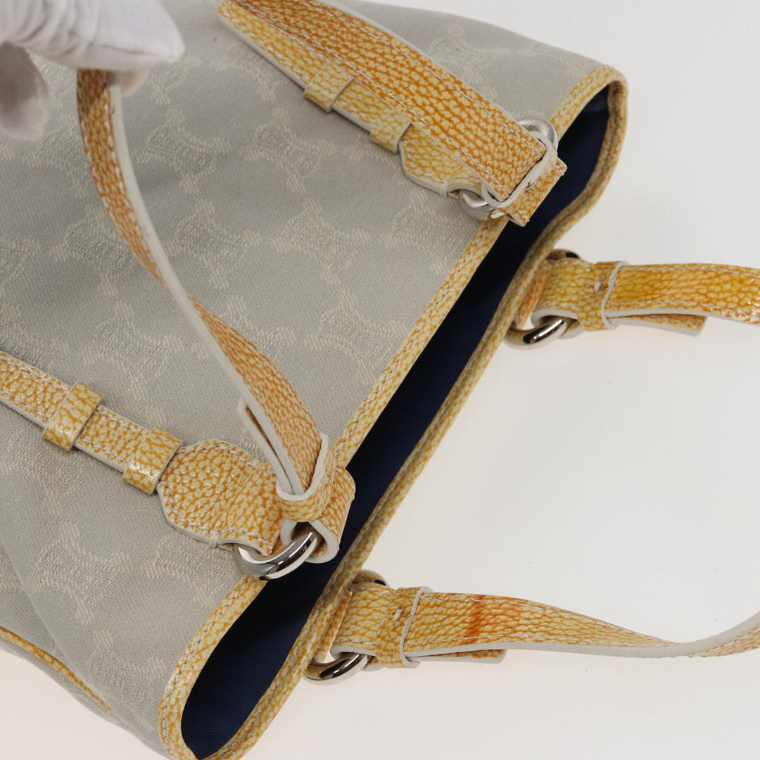 Celine Macadam Canvas Tote Bag Yellow Light Blue Auth bs15626