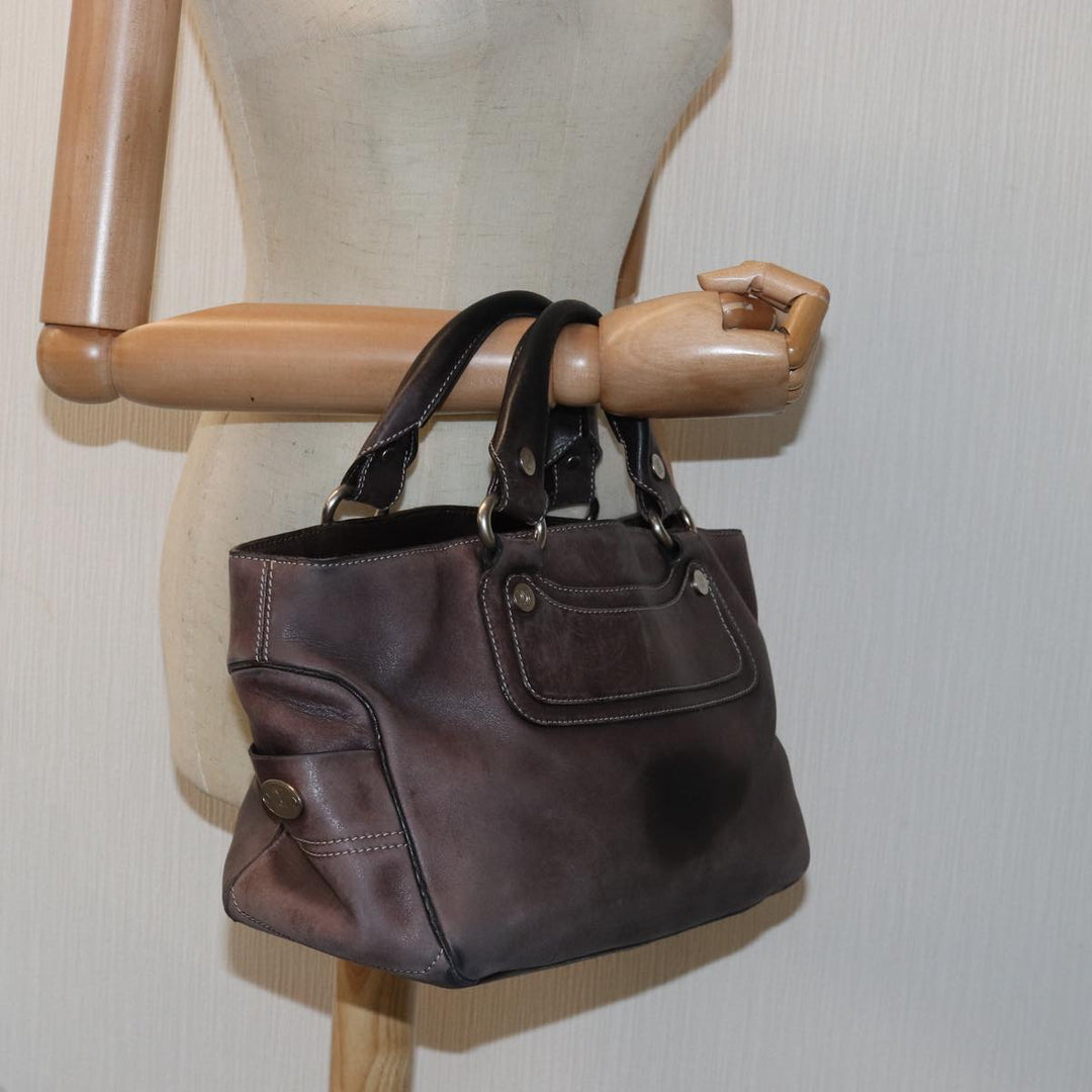 Celine Boogie bag Hand Bag Leather Brown  15627
