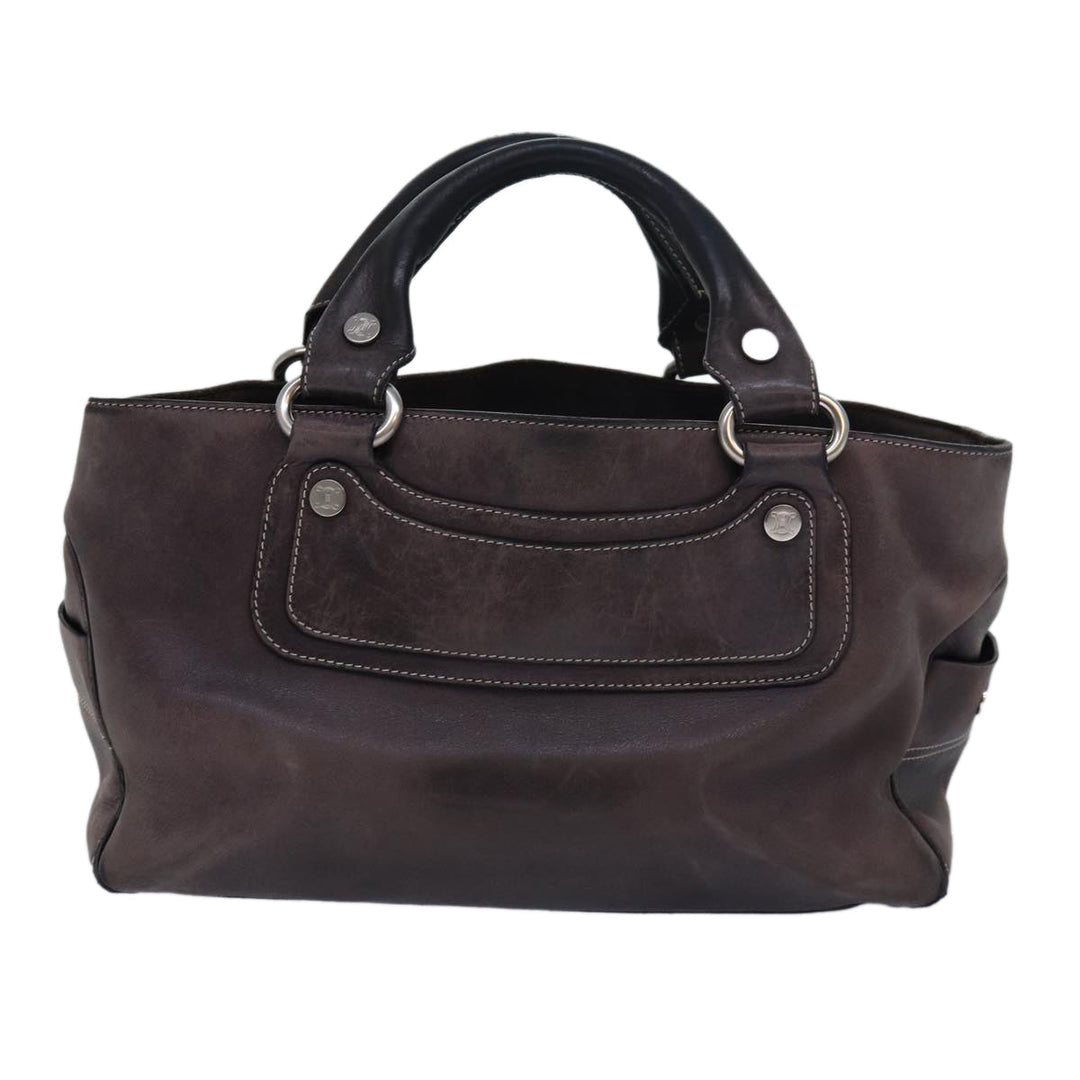 Celine Boogie bag Hand Bag Leather Brown  15627