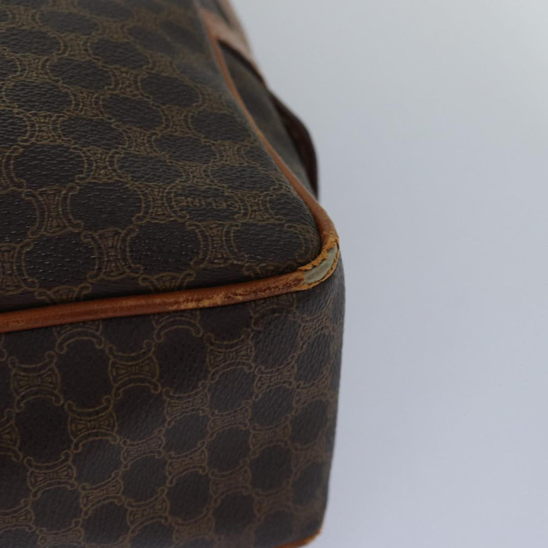 Celine Macadam Canvas Business Bag PVC Leather Brown  15632