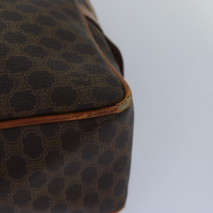 Celine Macadam Canvas Business Bag PVC Leather Brown  15632