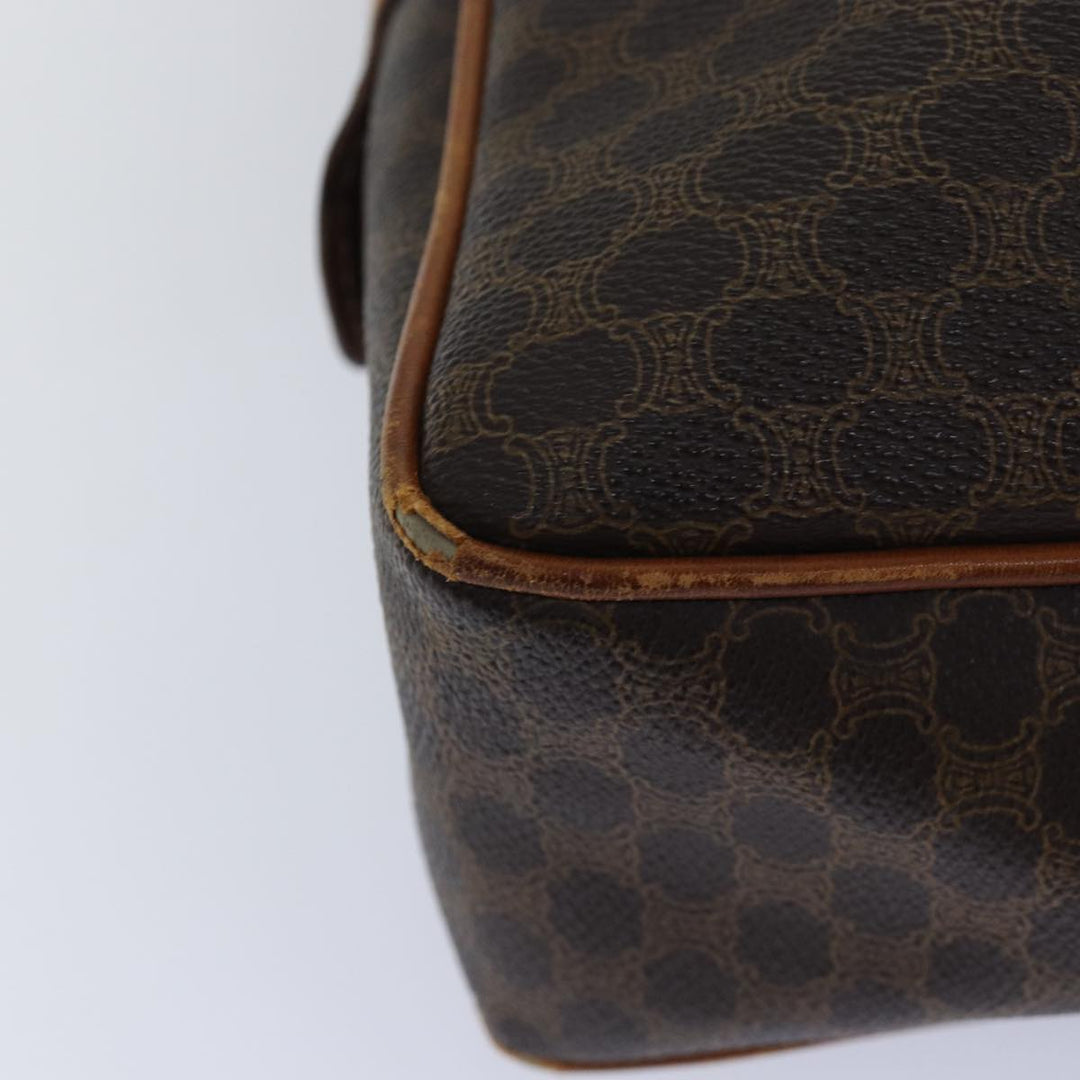 Celine Macadam Canvas Business Bag PVC Leather Brown  15632