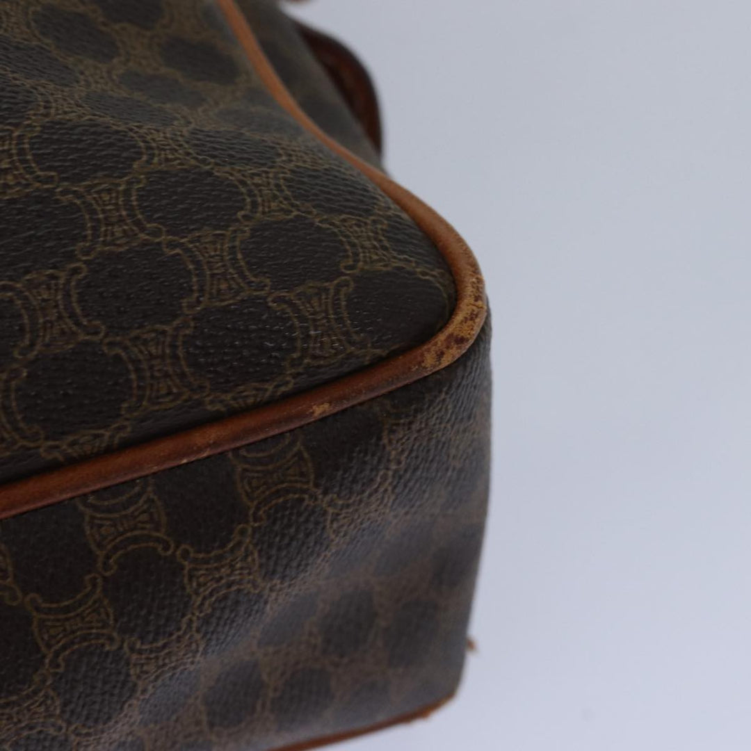 Celine Macadam Canvas Business Bag PVC Leather Brown  15632