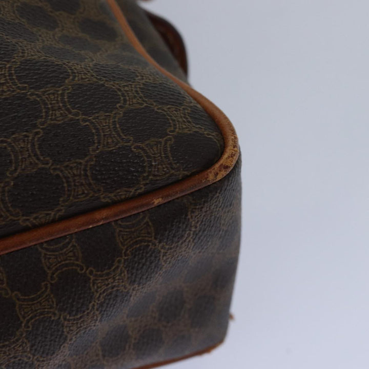 Celine Macadam Canvas Business Bag PVC Leather Brown  15632