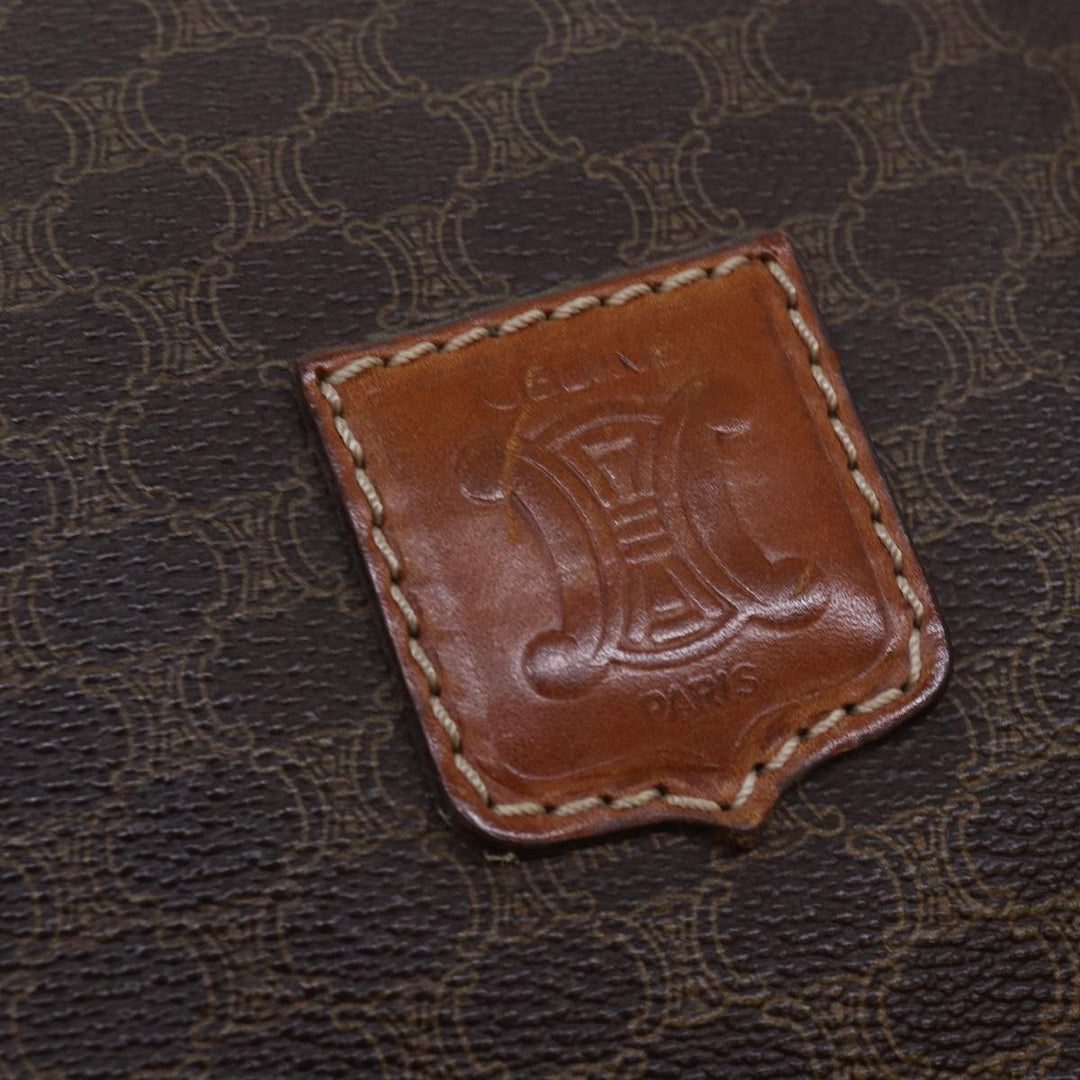Celine Macadam Canvas Business Bag PVC Leather Brown  15632