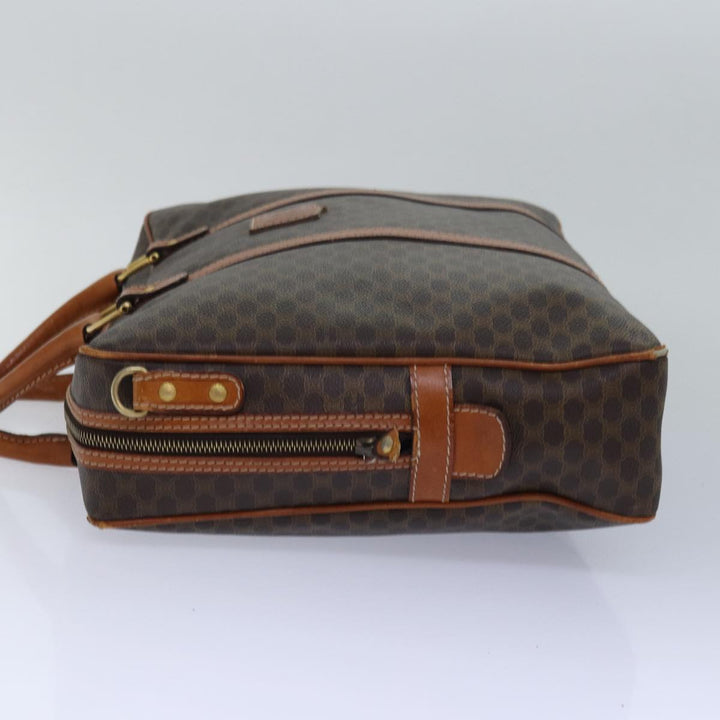 Celine Macadam Canvas Business Bag PVC Leather Brown  15632