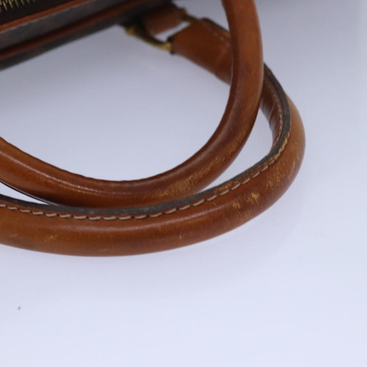 Celine Macadam Canvas Business Bag PVC Leather Brown  15632