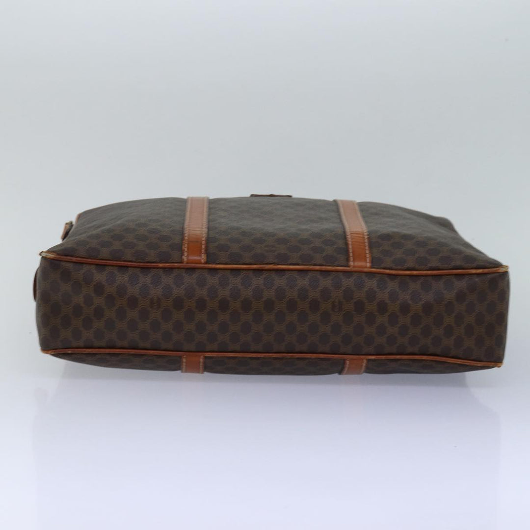 Celine Macadam Canvas Business Bag PVC Leather Brown  15632