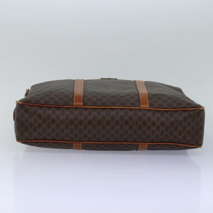 Celine Macadam Canvas Business Bag PVC Leather Brown  15632