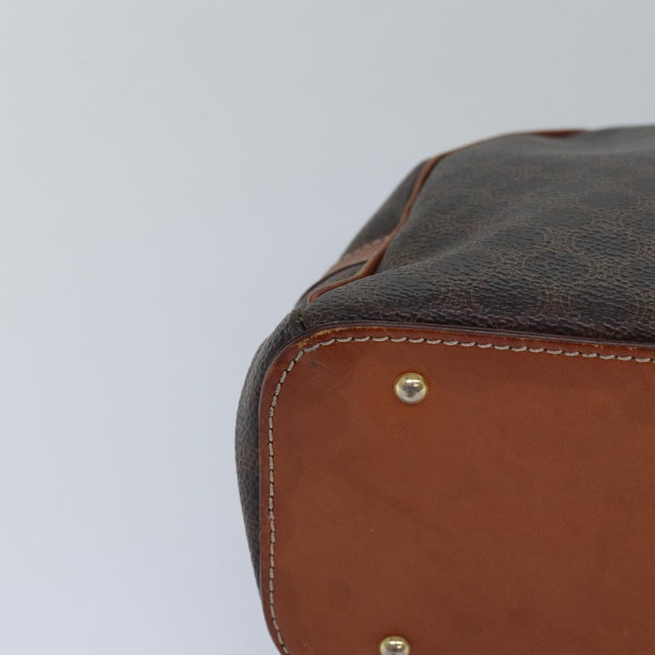 Celine Macadam Canvas Hand Bag PVC Leather Brown Auth bs15634