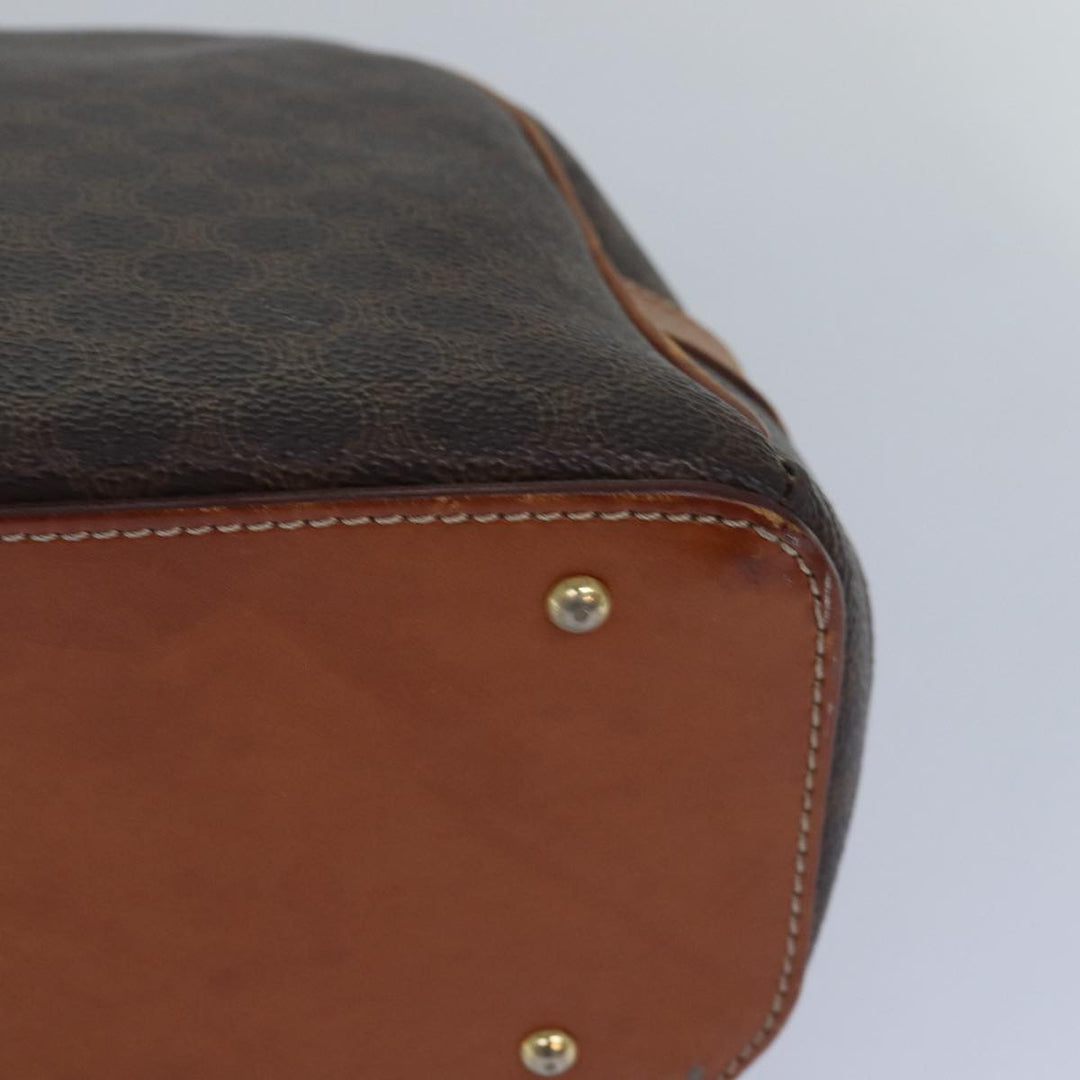 Celine Macadam Canvas Hand Bag PVC Leather Brown Auth bs15634