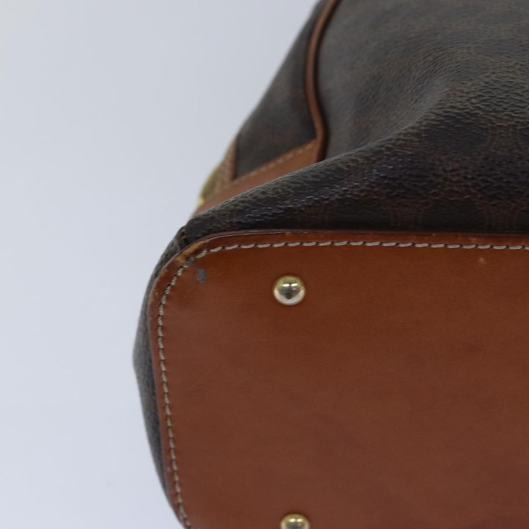Celine Macadam Canvas Hand Bag PVC Leather Brown Auth bs15634