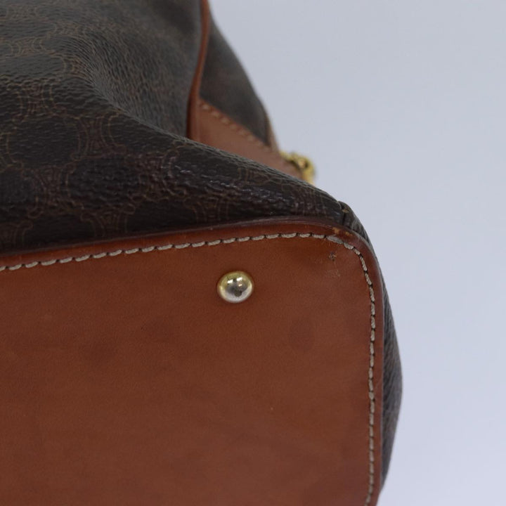 Celine Macadam Canvas Hand Bag PVC Leather Brown Auth bs15634