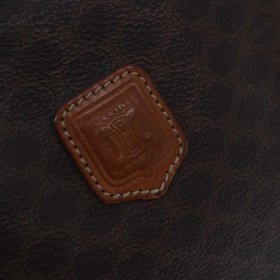 Celine Macadam Canvas Hand Bag PVC Leather Brown Auth bs15634