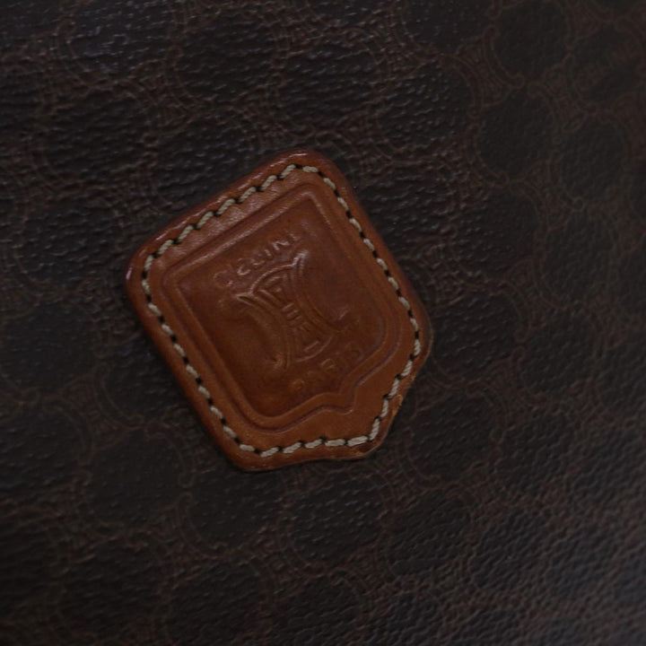 Celine Macadam Canvas Hand Bag PVC Leather Brown Auth bs15634
