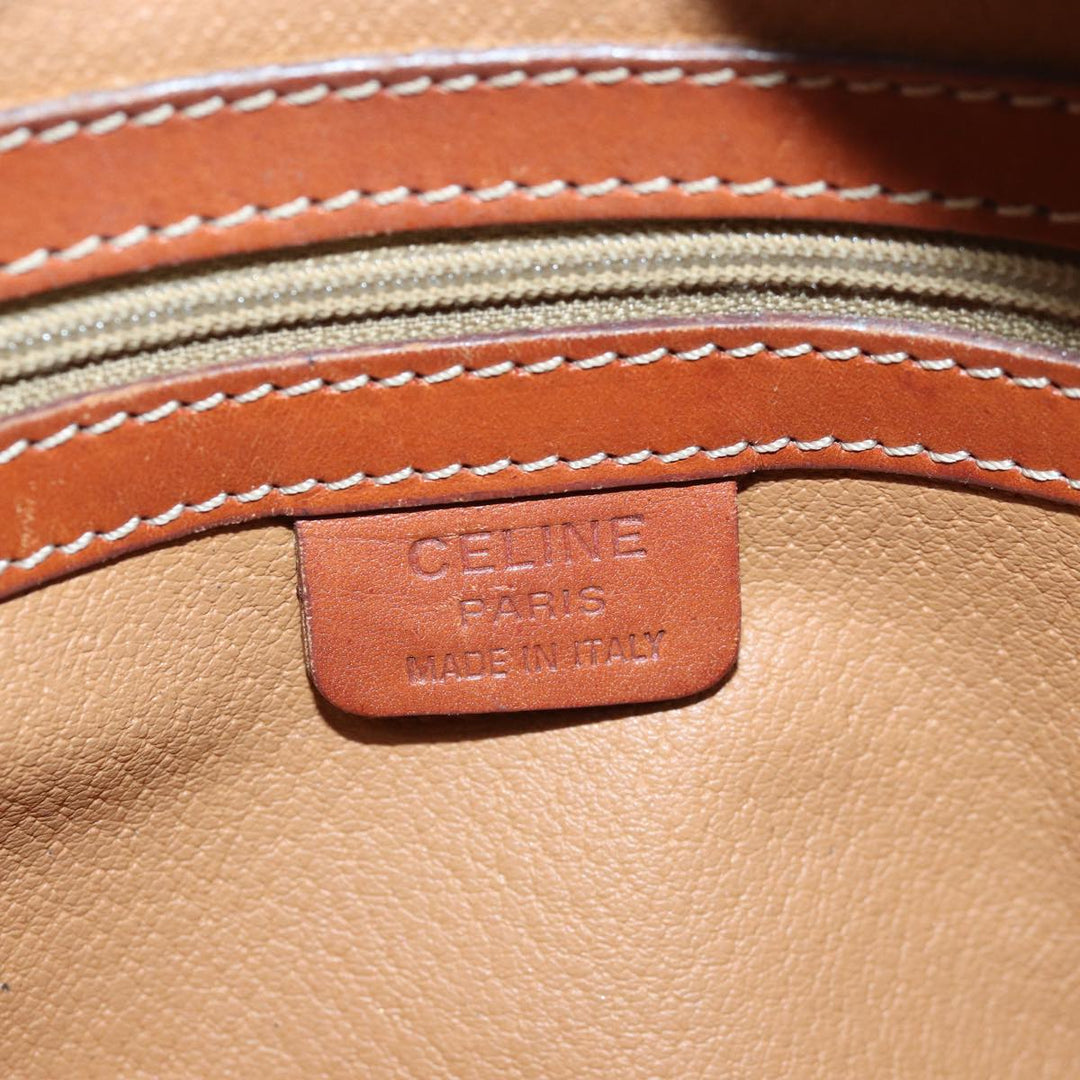 Celine Macadam Canvas Hand Bag PVC Leather Brown Auth bs15634