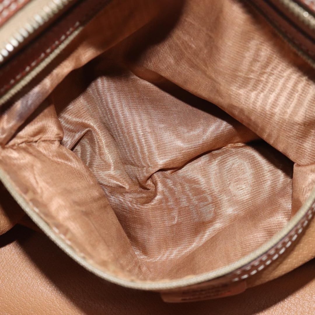 Celine Macadam Canvas Hand Bag PVC Leather Brown Auth bs15634