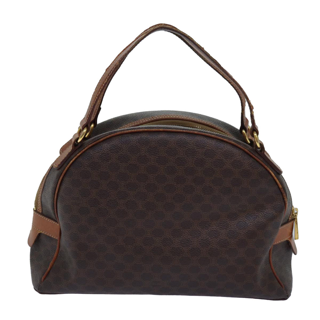Celine Macadam Canvas Hand Bag PVC Leather Brown Auth bs15634