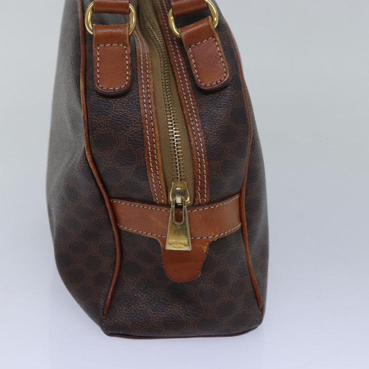 Celine Macadam Canvas Hand Bag PVC Leather Brown Auth bs15634