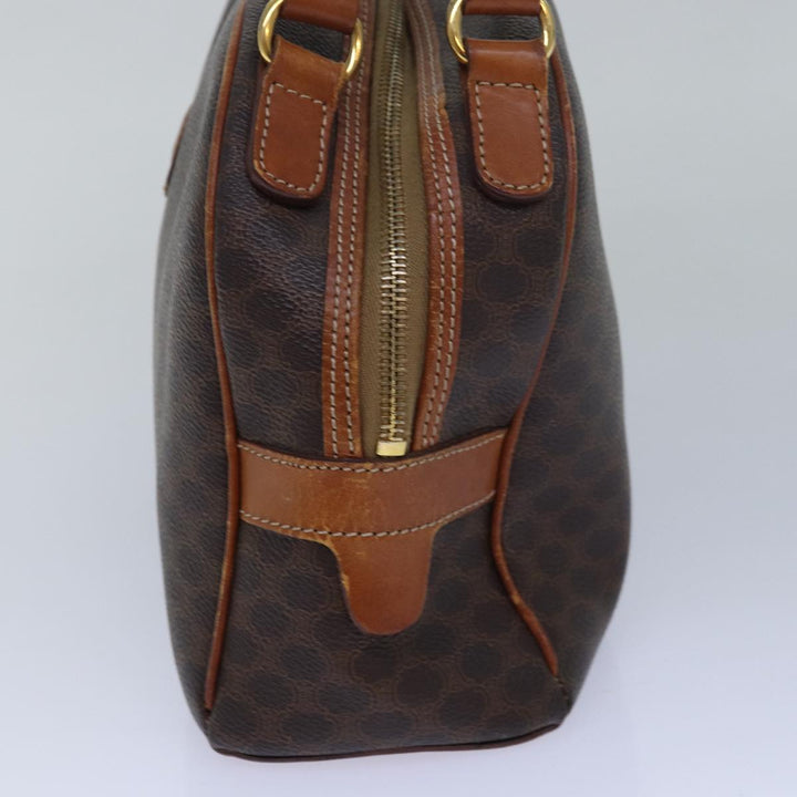 Celine Macadam Canvas Hand Bag PVC Leather Brown Auth bs15634