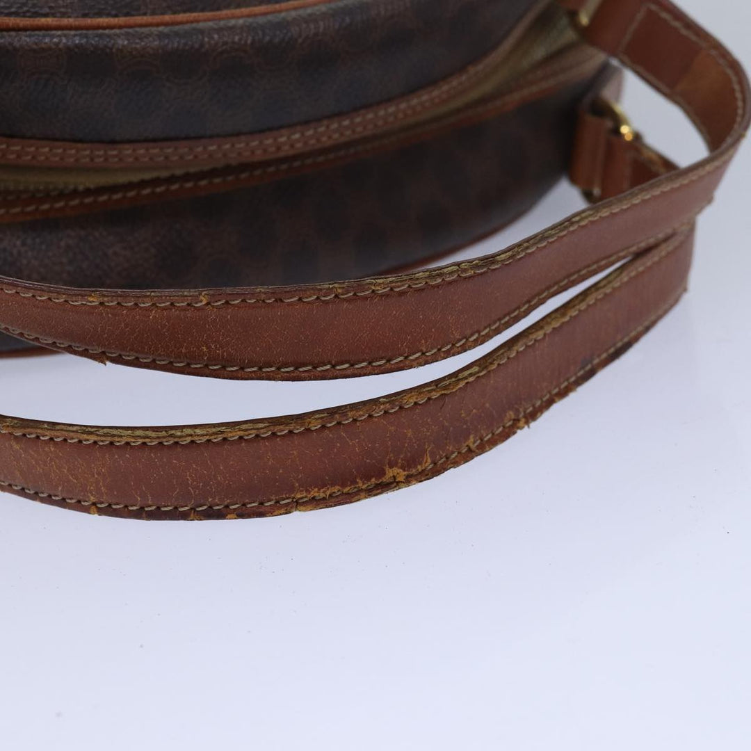 Celine Macadam Canvas Hand Bag PVC Leather Brown Auth bs15634