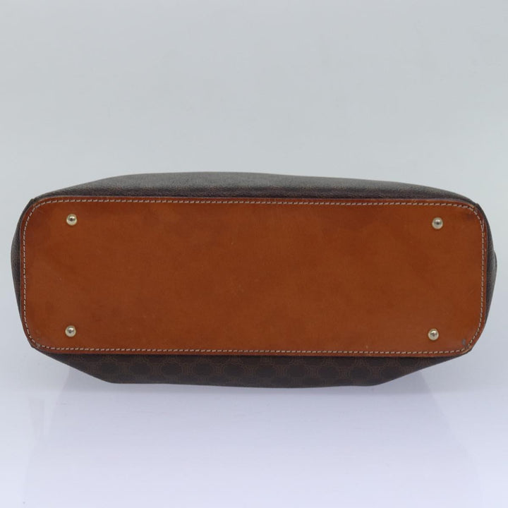 Celine Macadam Canvas Hand Bag PVC Leather Brown Auth bs15634