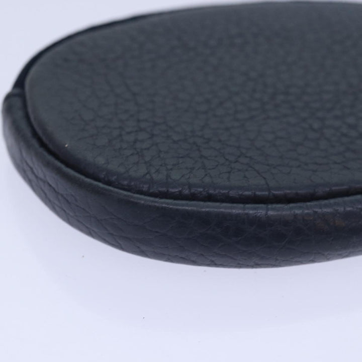 CHRISTIAN Top quality Dior Coin Purse Leather Navy Auth bs15647