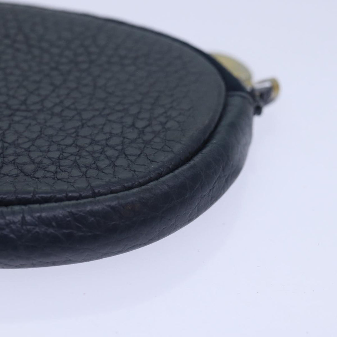 CHRISTIAN Top quality Dior Coin Purse Leather Navy Auth bs15647