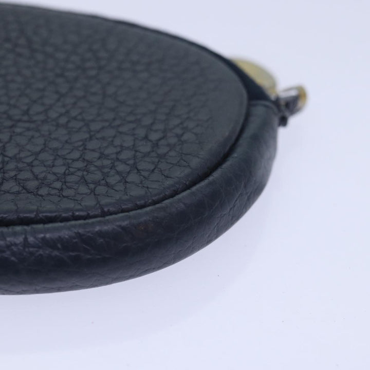 CHRISTIAN Top quality Dior Coin Purse Leather Navy Auth bs15647