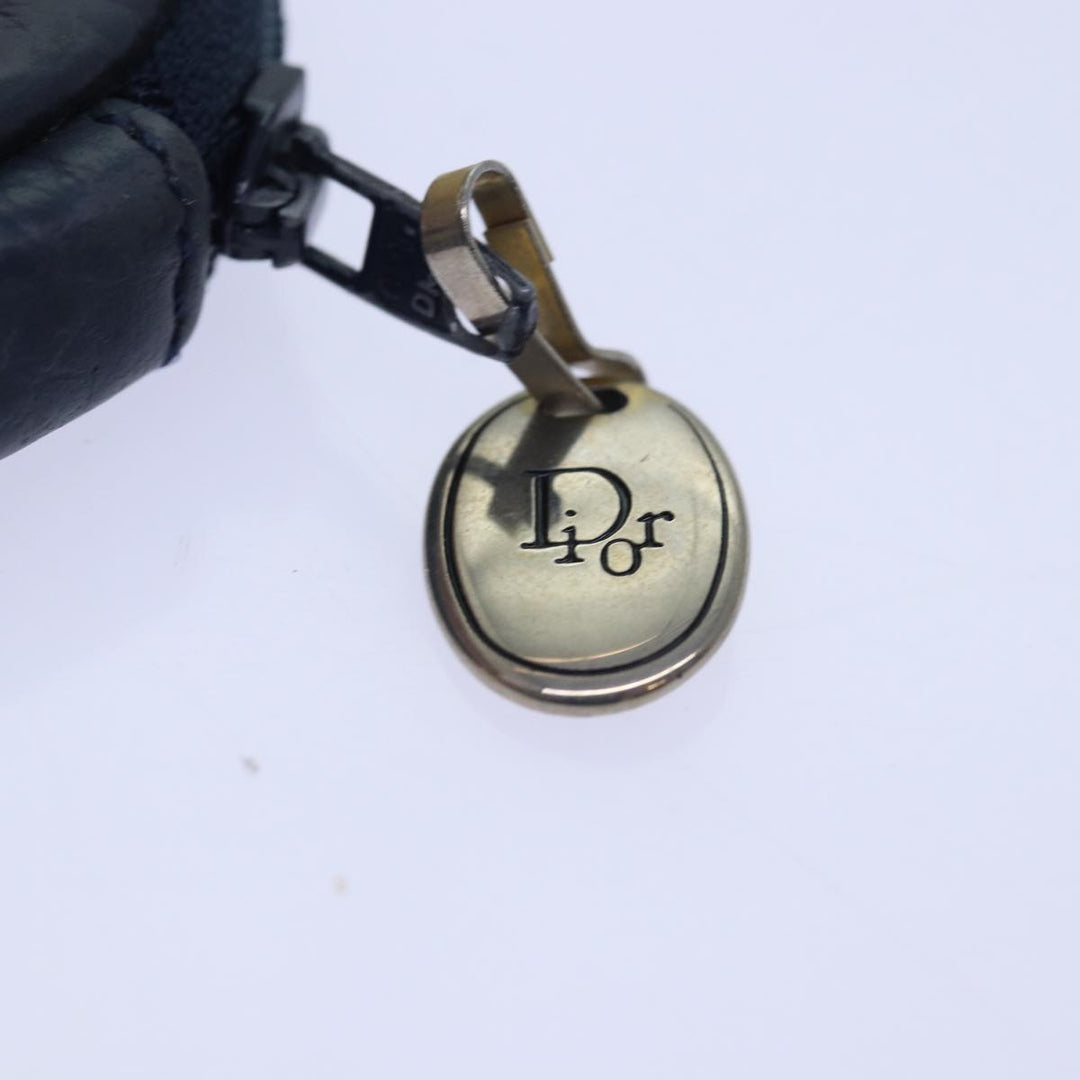 CHRISTIAN Top quality Dior Coin Purse Leather Navy Auth bs15647