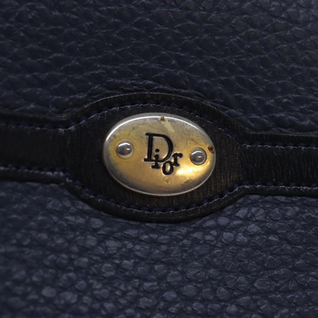 CHRISTIAN Top quality Dior Coin Purse Leather Navy Auth bs15647