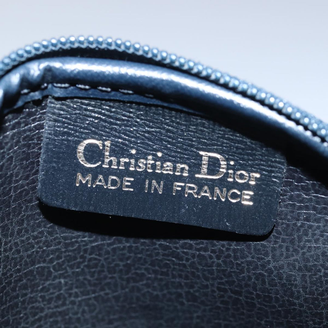 CHRISTIAN Top quality Dior Coin Purse Leather Navy Auth bs15647