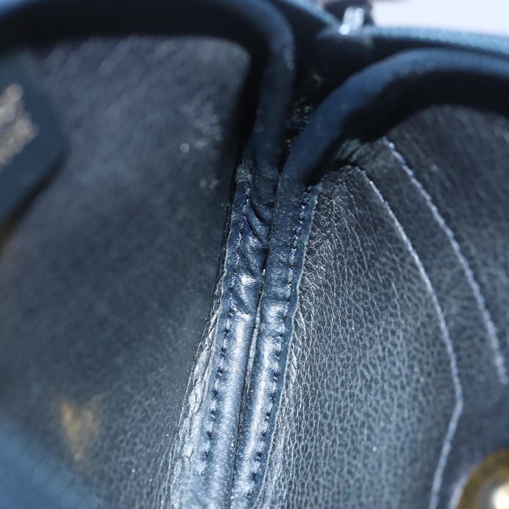 CHRISTIAN Top quality Dior Coin Purse Leather Navy Auth bs15647