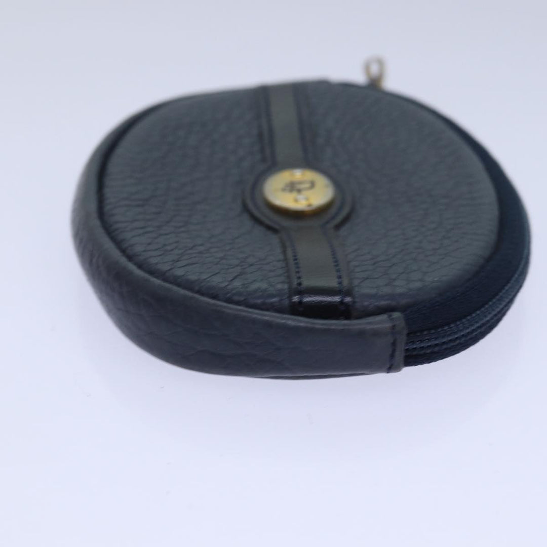 CHRISTIAN Top quality Dior Coin Purse Leather Navy Auth bs15647